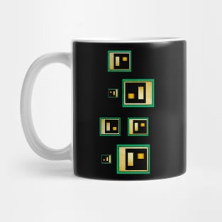 Green Black And Gold Geometric Mug